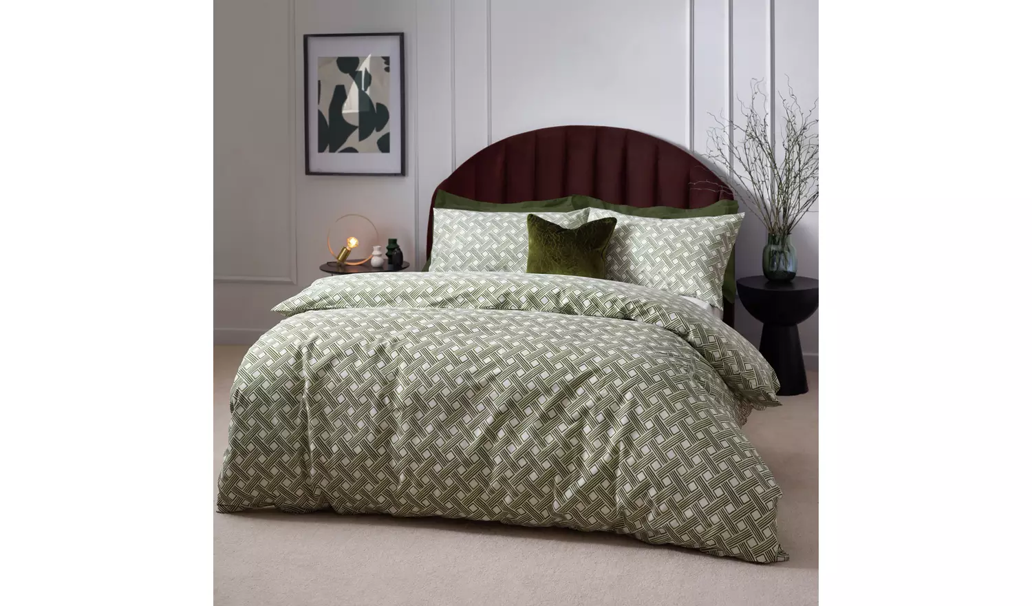 Hoem Alexa Olive Bedding Set - Double