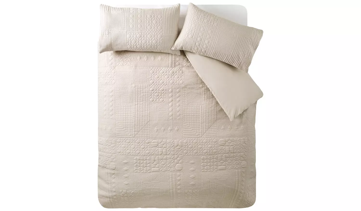 Catherine Lansfield Folkstone Natural Bedding Set- Superking