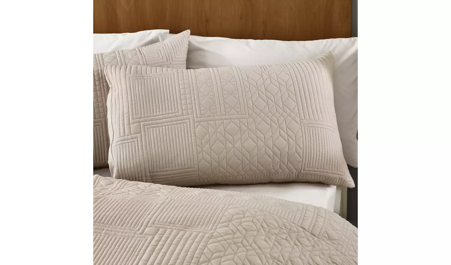 Catherine Lansfield Folkstone Natural Bedding Set- Superking