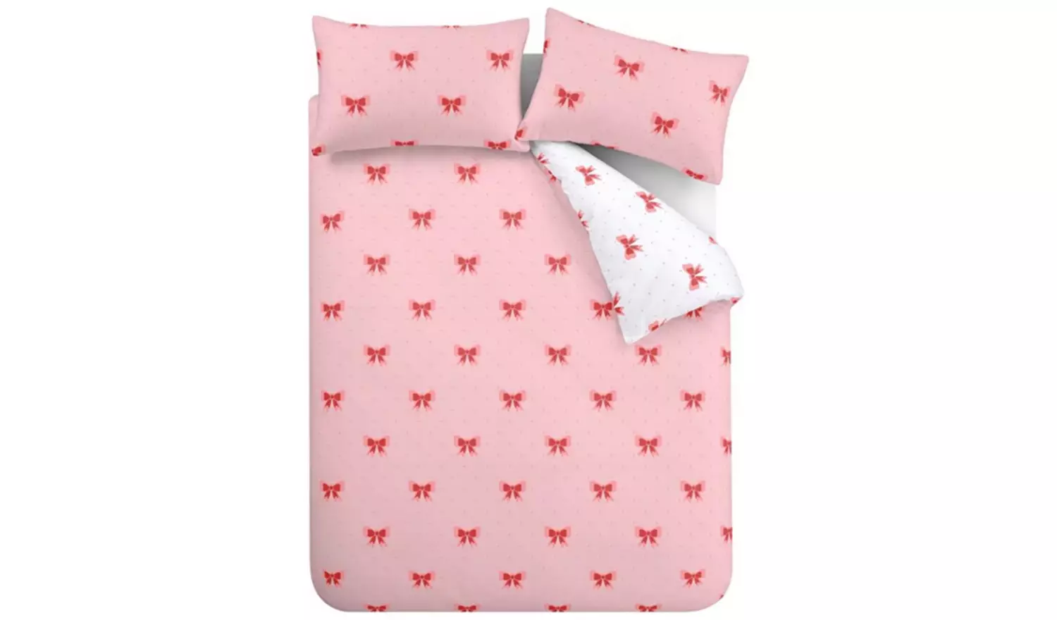 Sassy B Dotty Bows Pink Bedding Set - Double