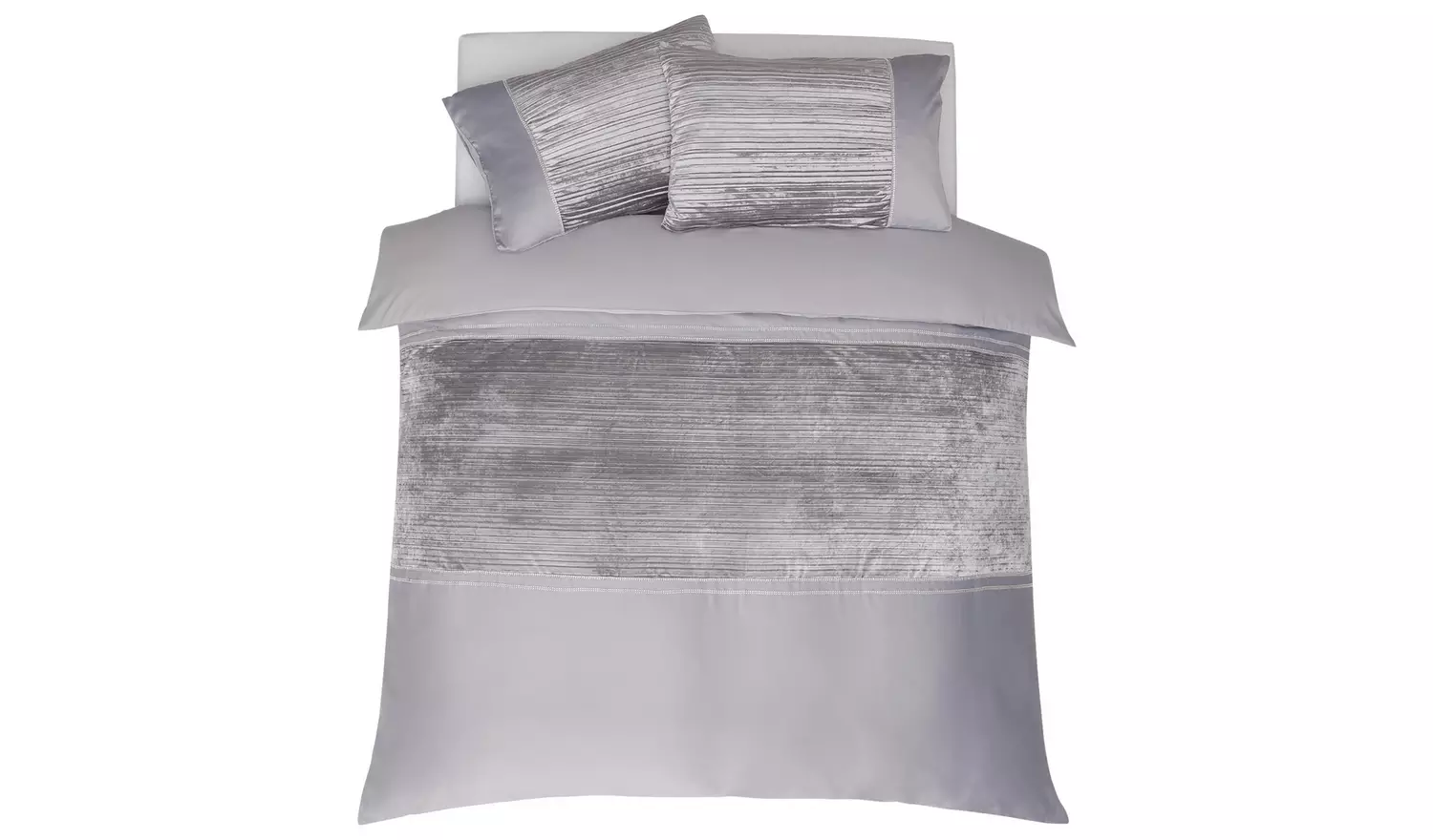 Argos Home Sparkle Velvet Grey Bedding Set - Superking