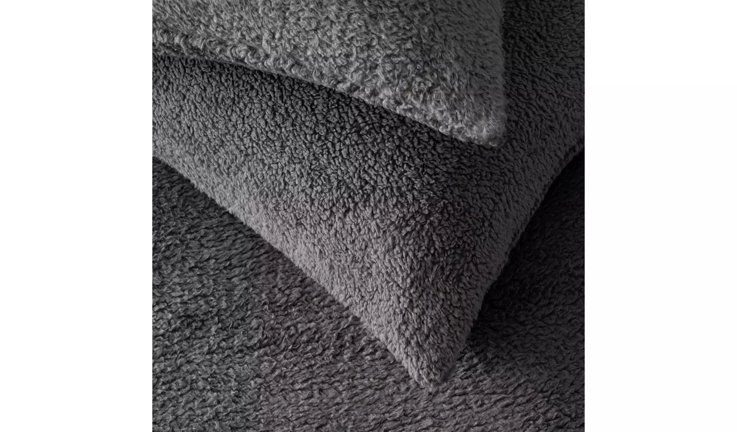Argos Home Fleece Plain Grey Bedding Set - Double