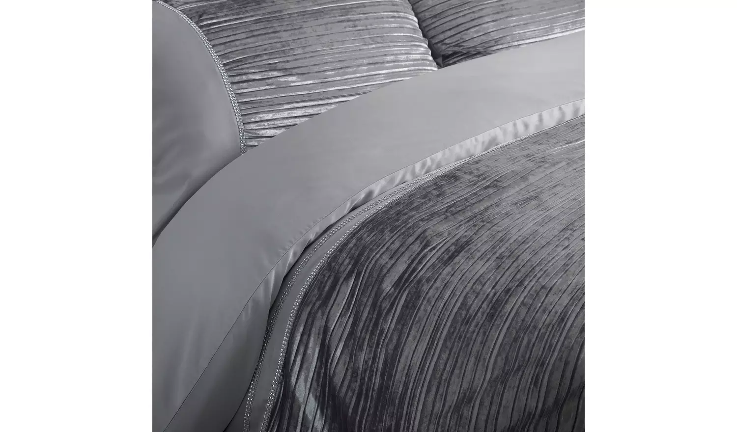 Argos Home Sparkle Velvet Grey Bedding Set - Single