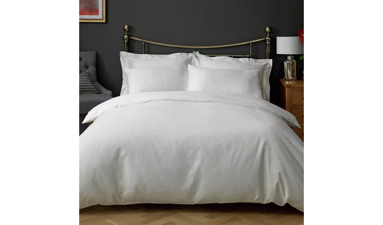 Habitat Egyptian Cotton 400TC Cream Bedding Set-Superking