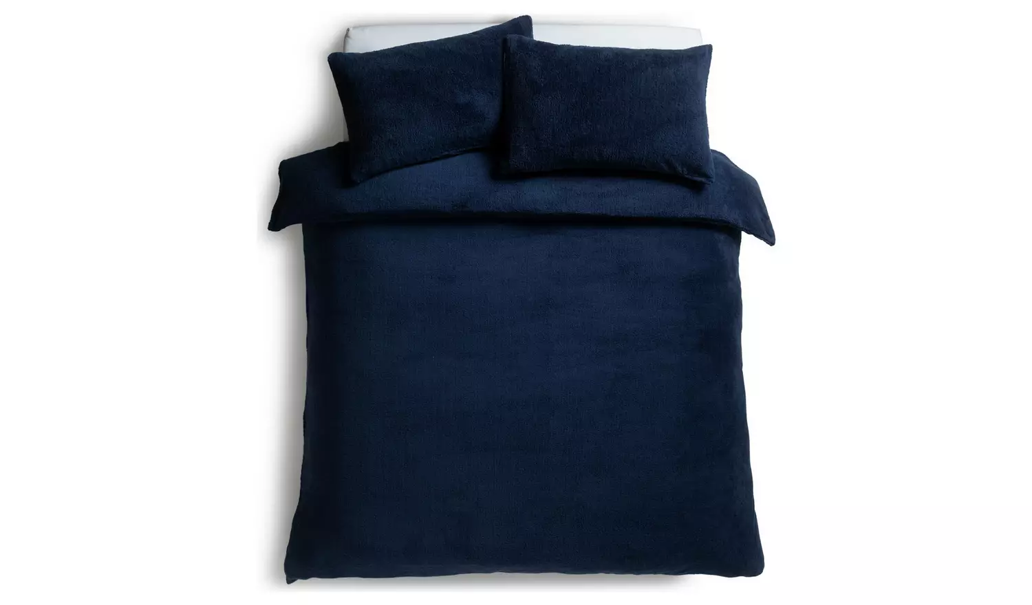 Argos Home Fleece Plain Navy Blue Bedding Set - Single