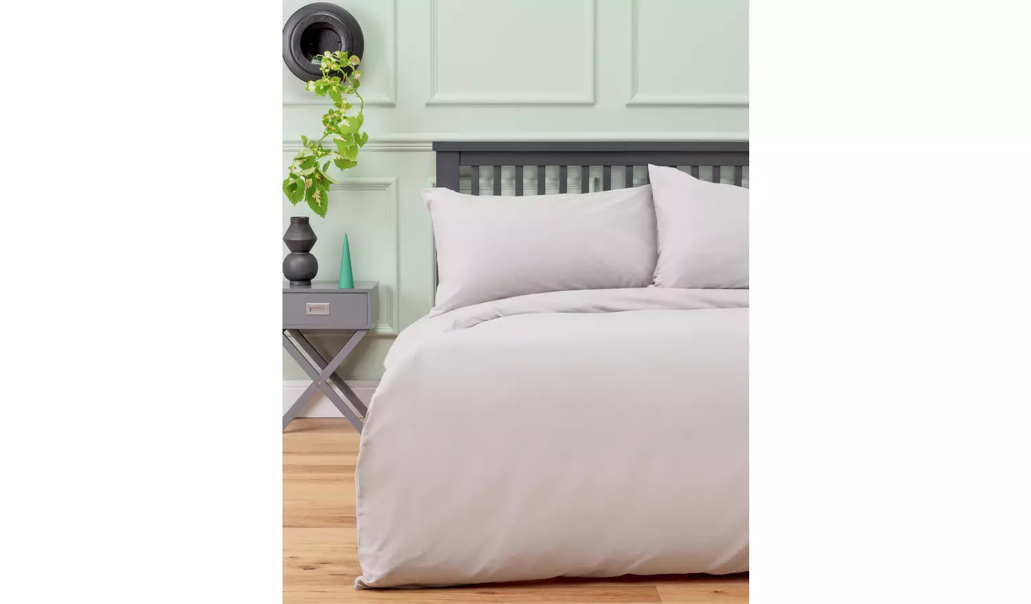 Habitat Soft and Cosy Brushed Cotton Grey Bedding Set - D