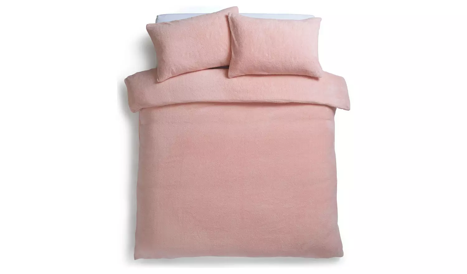 Argos Home Fleece Plain Blush Bedding Set - Kingsize