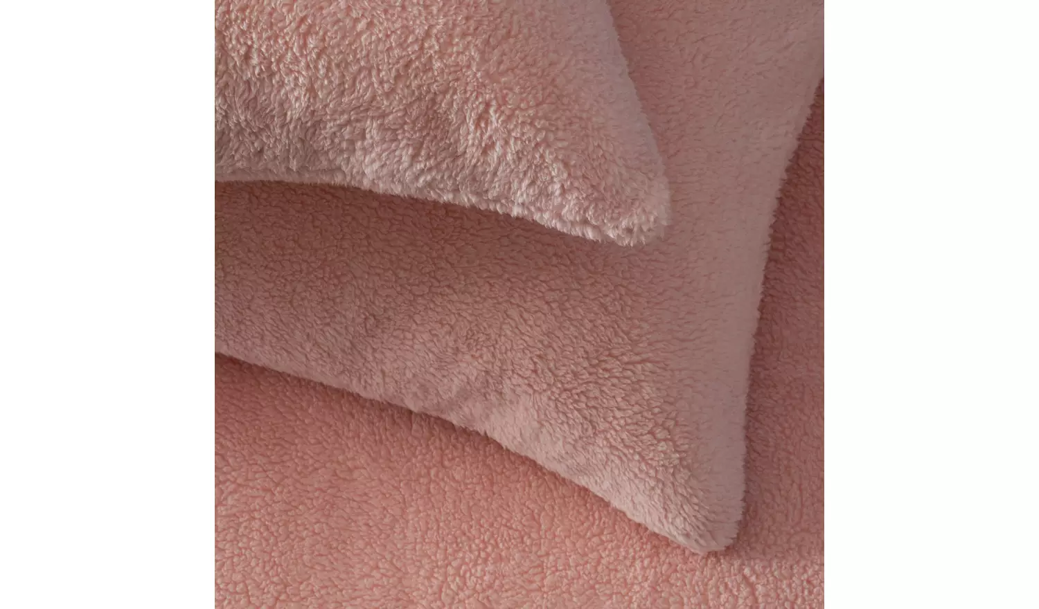 Argos Home Fleece Plain Blush Bedding Set - Kingsize