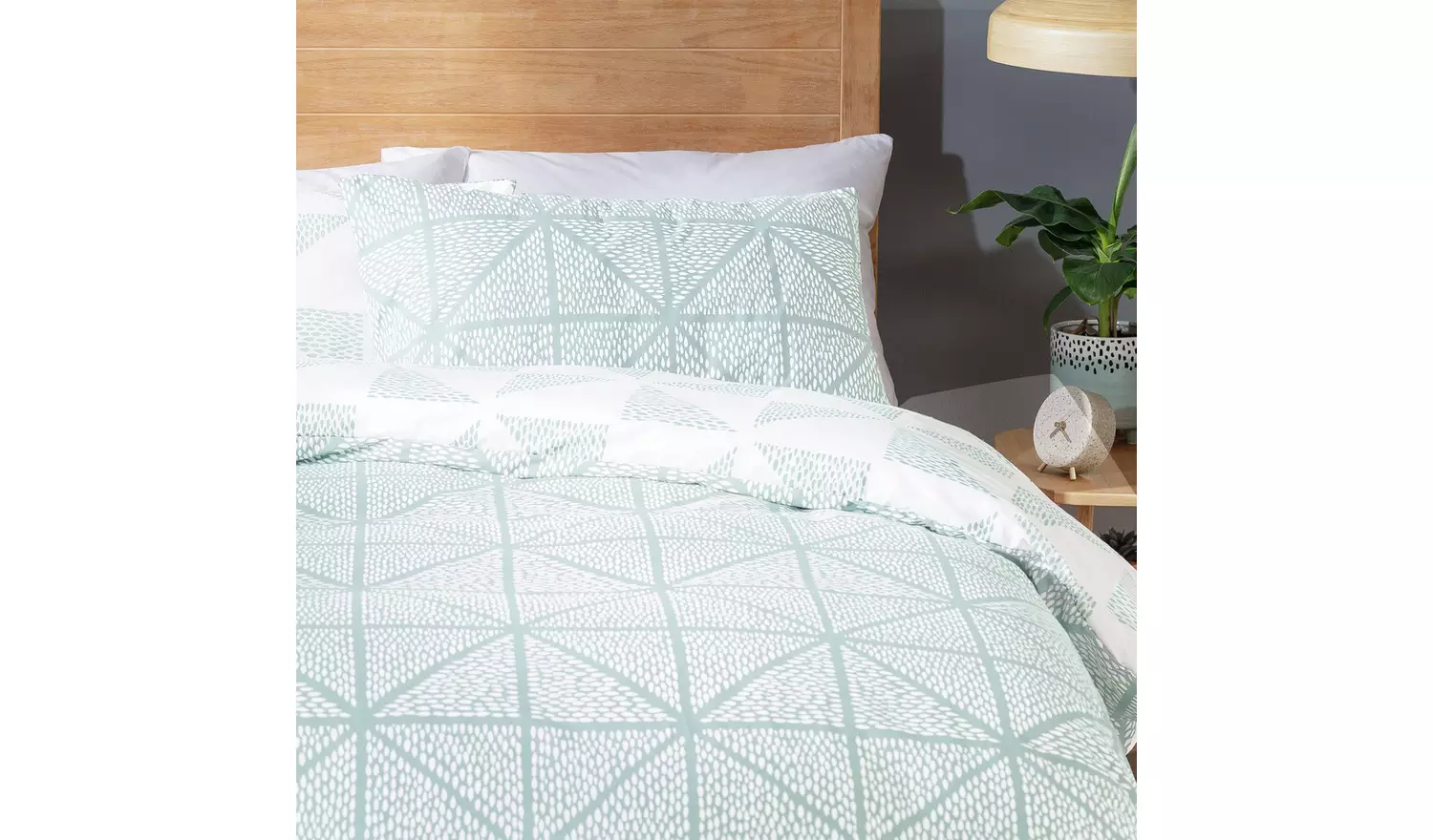 Habitat Stockholm Diamond Dash Duck Egg Bedding Set - Double