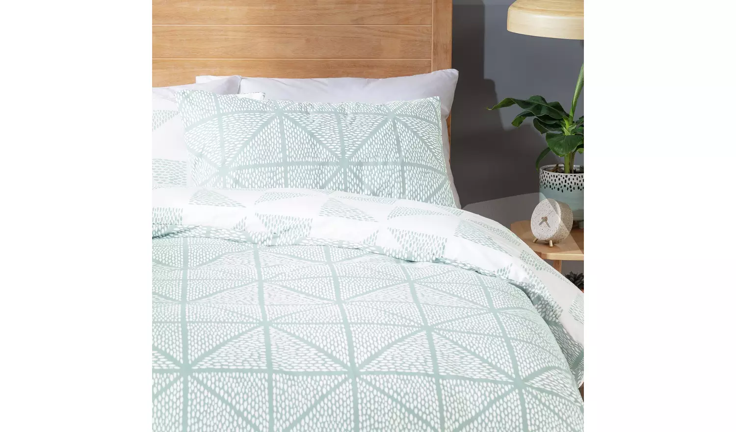 Habitat Stockholm Diamond Dash Duck Egg Bedding Set-Kingsize