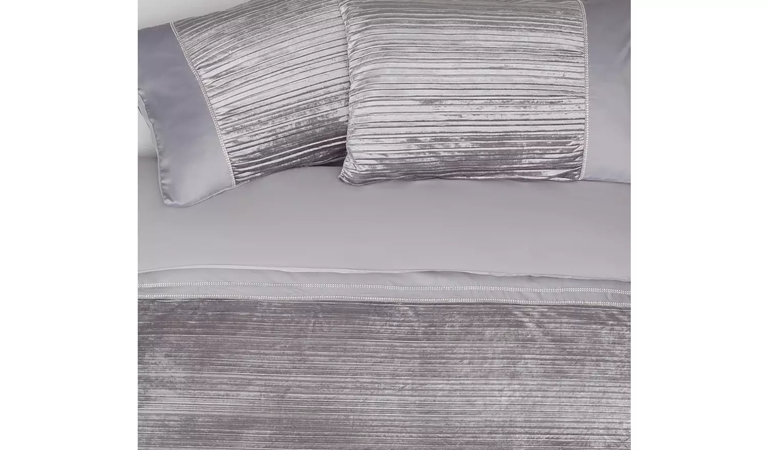 Argos Home Sparkle Velvet Grey Bedding Set - Double