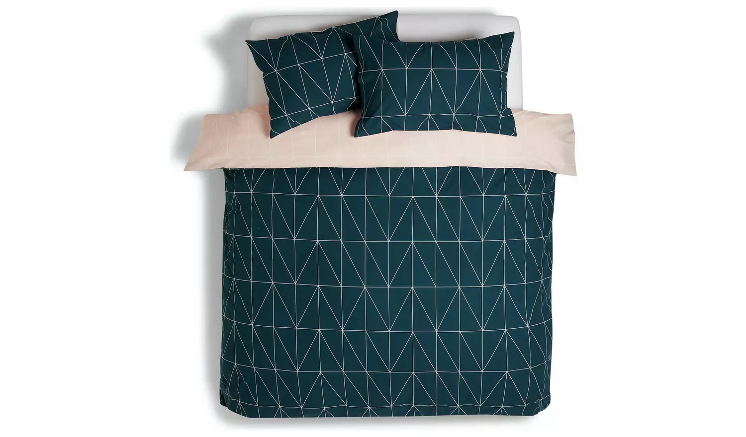 Habitat Geo Navy & Blush Reversible Bedding Set - Kingsize