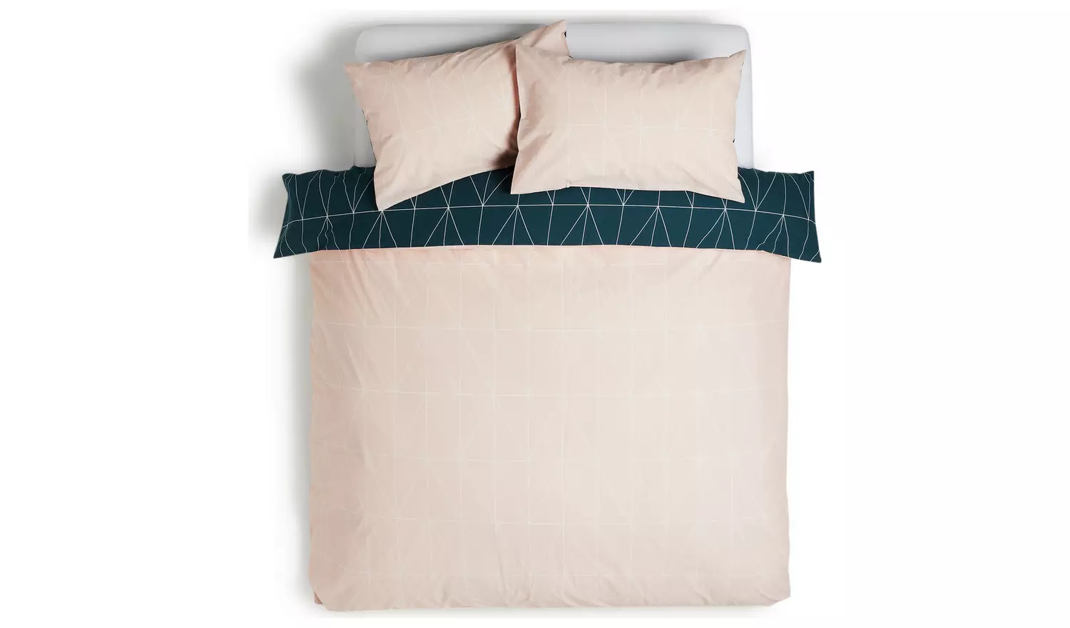 Habitat Geo Navy & Blush Reversible Bedding Set - Kingsize