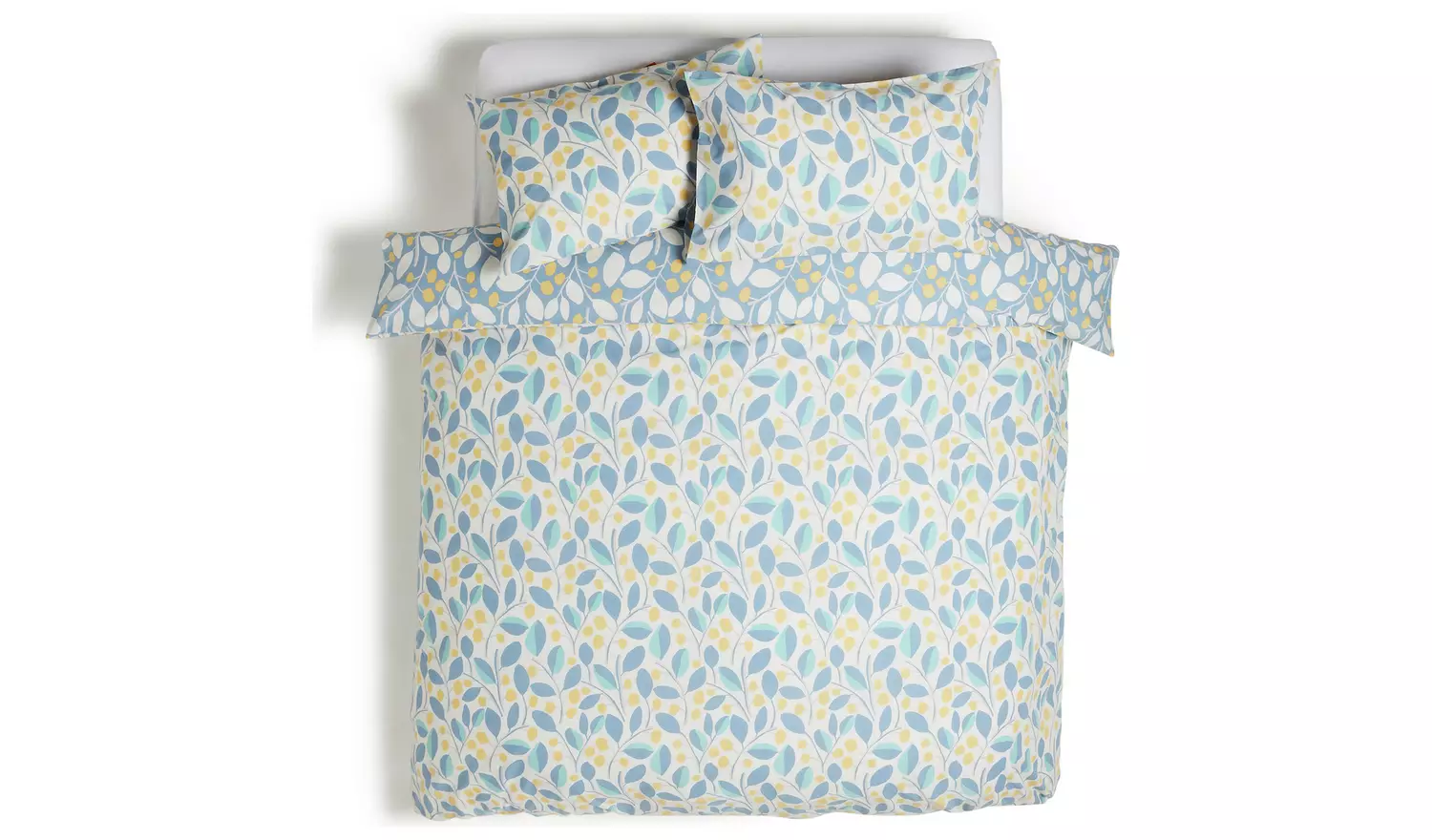 Habitat Scandi Floral Sky Blue & Yellow Bedding Set - Double