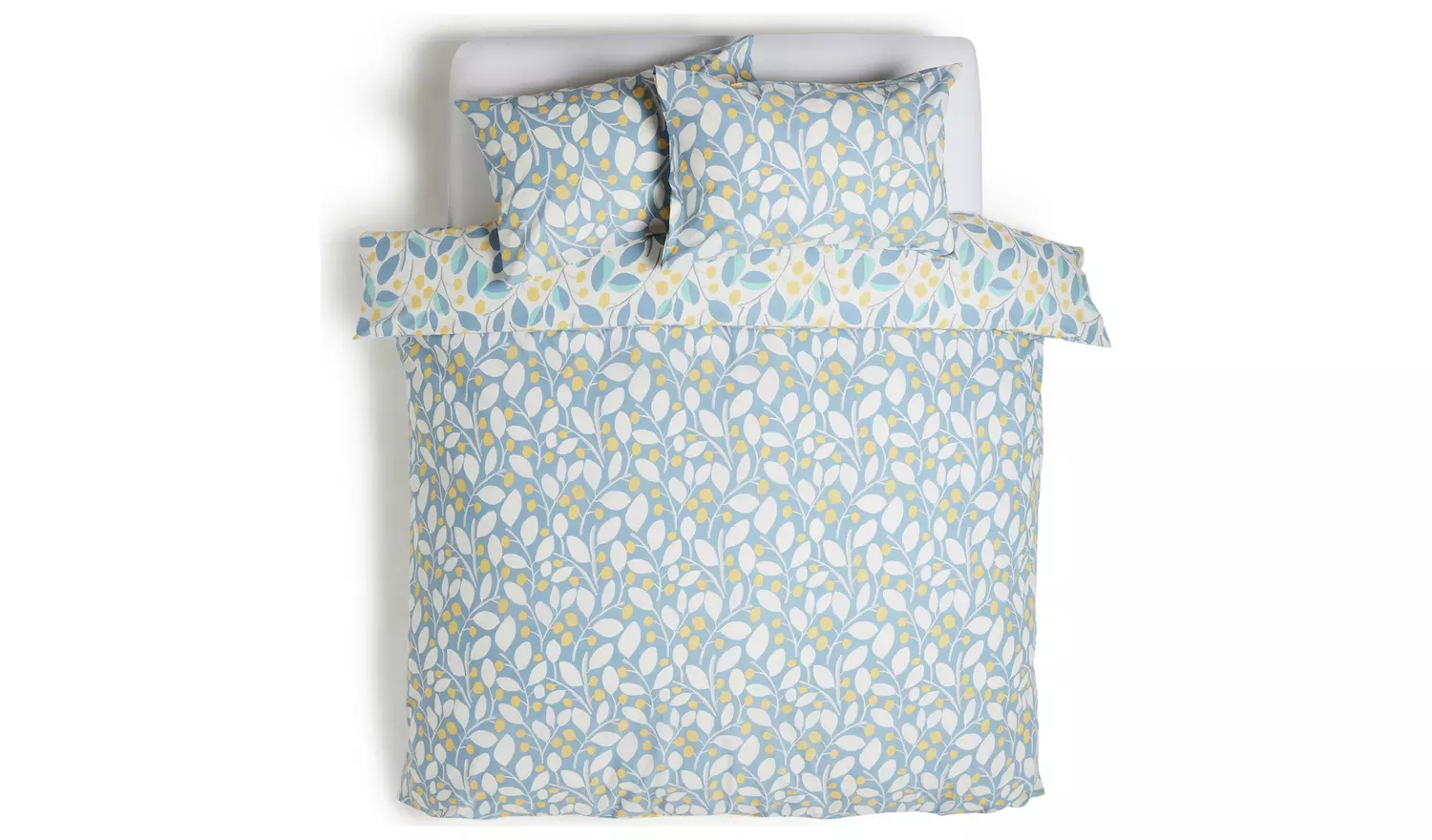 Habitat Scandi Floral Sky Blue & Yellow Bedding Set - Double