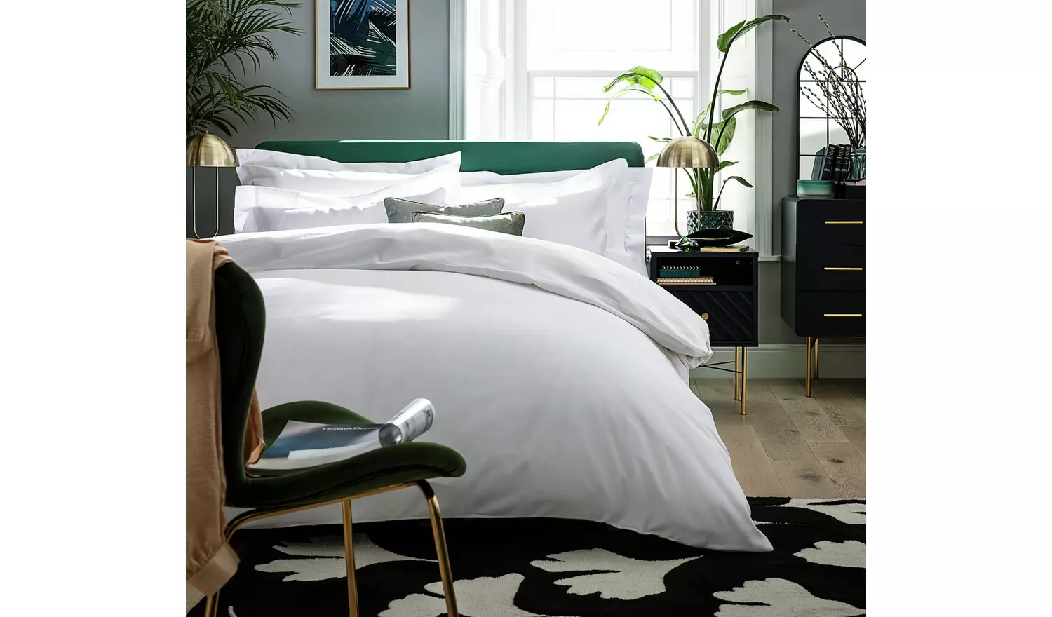 Habitat Egyptian Cotton 400TC Solid White Bedding Set - SK