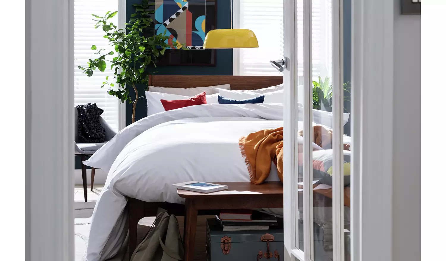 Habitat Pure Cotton 200TC White Bedding Set - Double