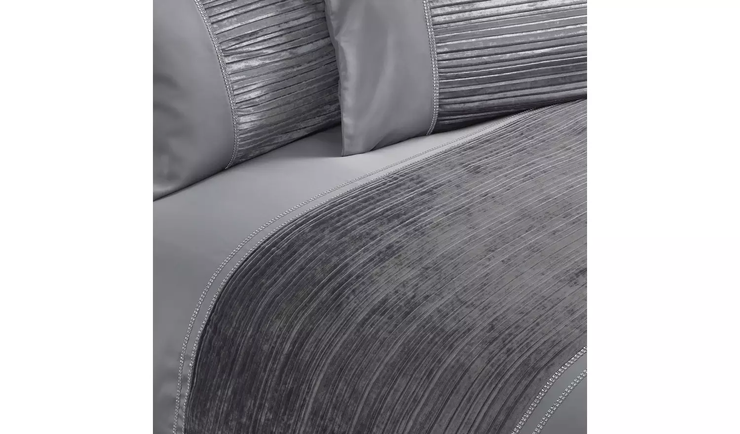 Argos Home Sparkle Velvet Grey Bedding Set - Kingsize