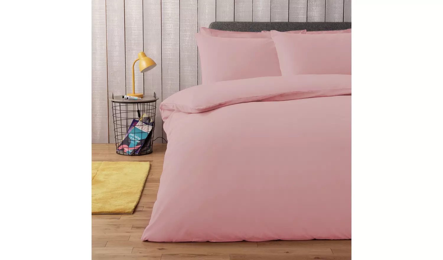 Habitat Cotton Rich 180 TC Plain Blush Bedding Set - Single