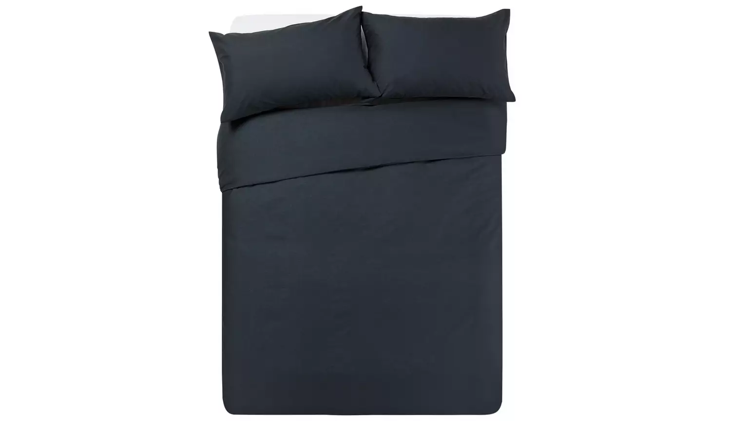 Habitat Easycare Plain Black Bedding Set - Double