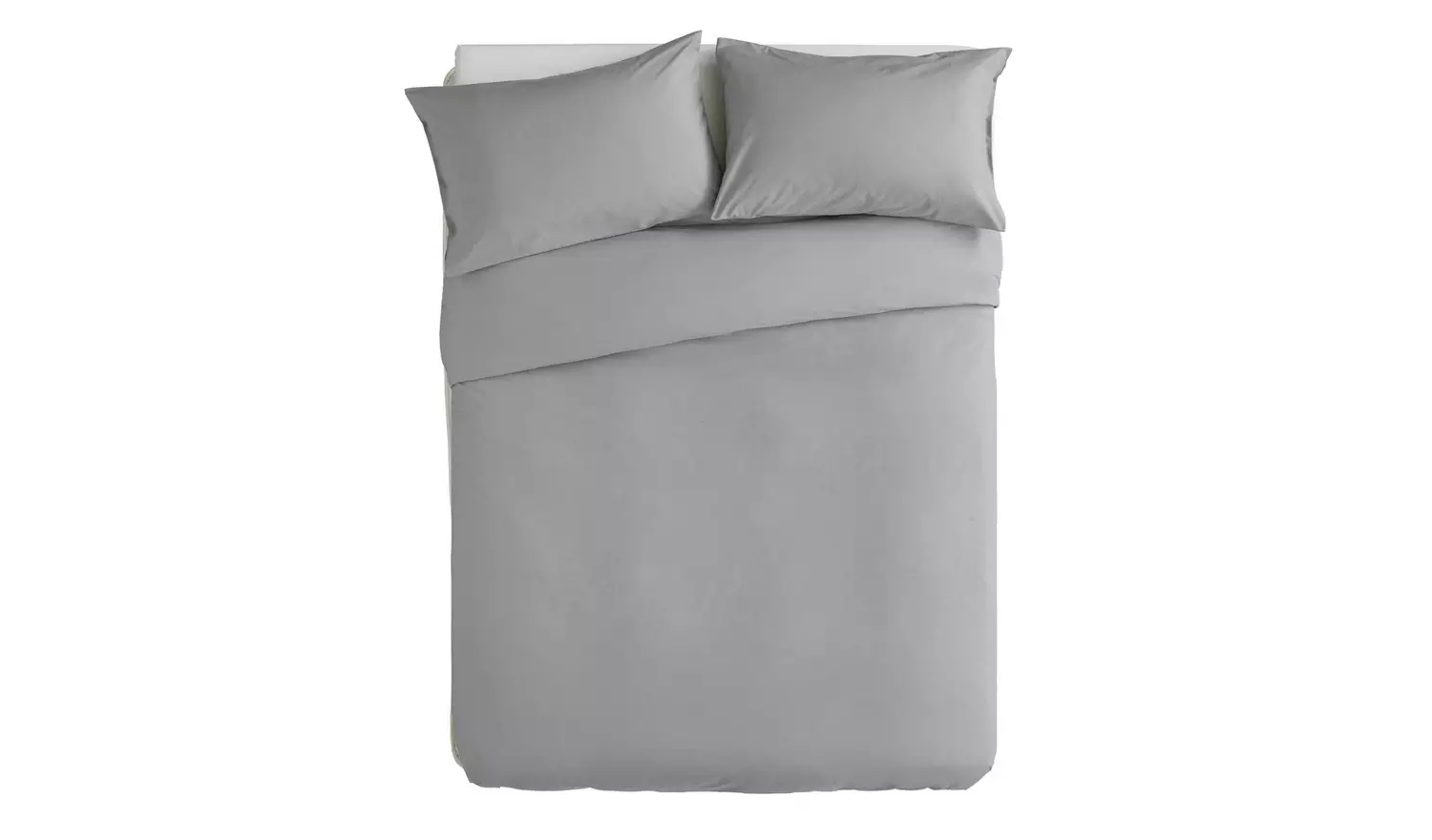 Habitat Cotton Rich 180 TC Plain Grey Bedding Set - Double
