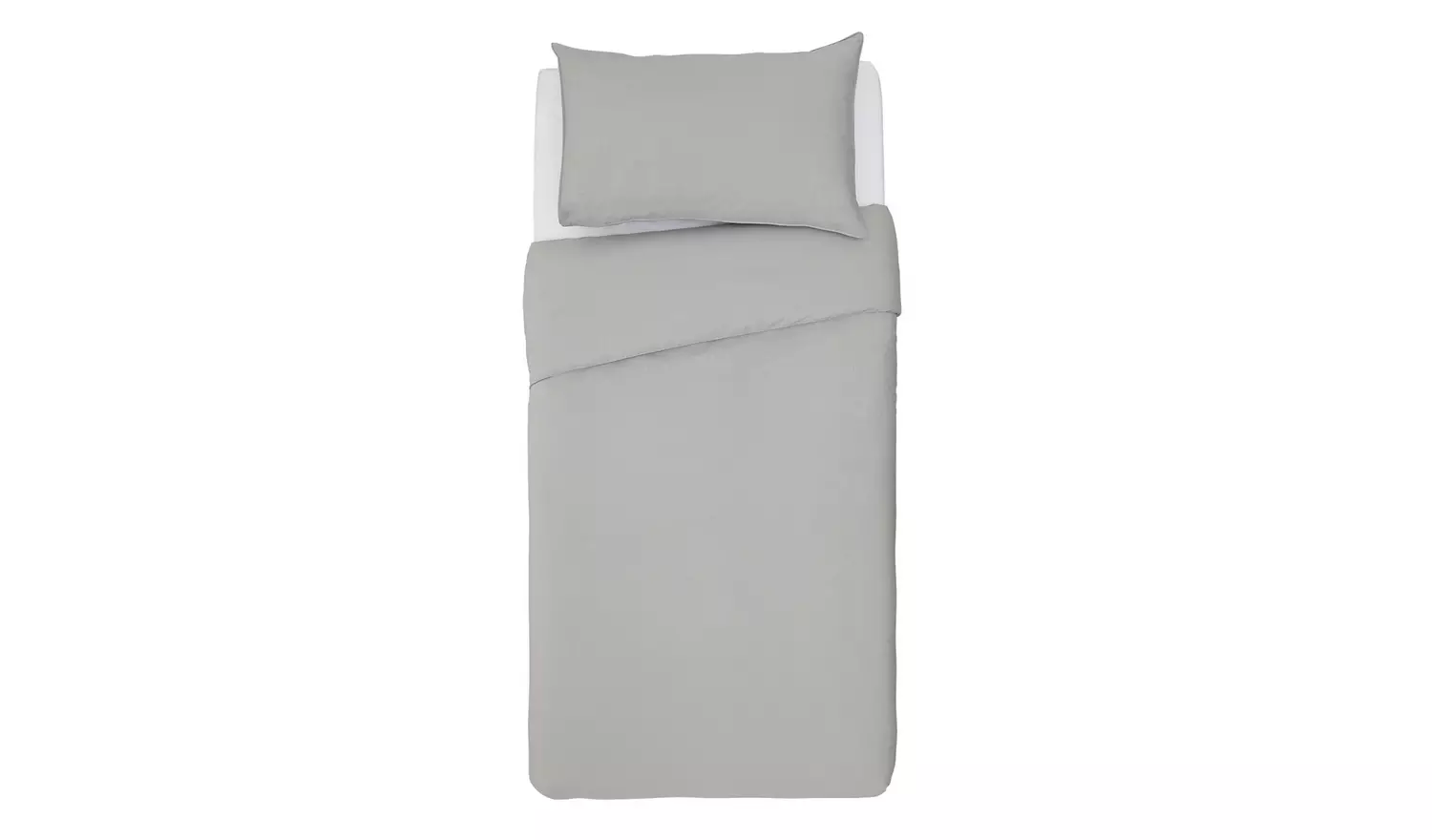 Habitat Cotton Rich 180 TC Plain Grey Bedding Set - Single