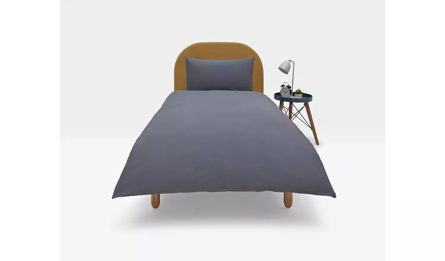 Habitat Cotton Rich 180 TC Plain Charcoal Bedding Set-Single