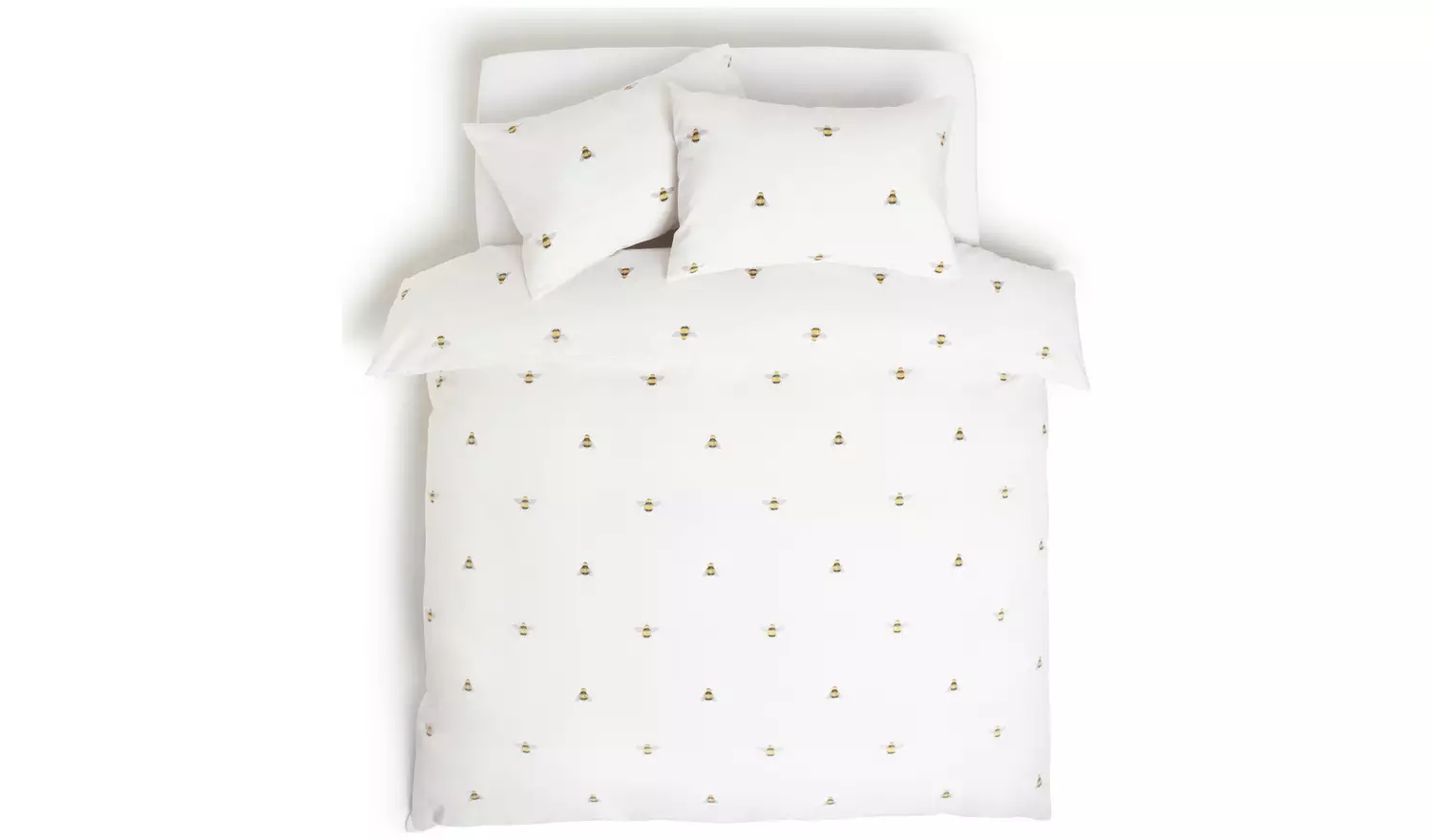 Habitat Hideaway Bee Print White Bedding Set - Single