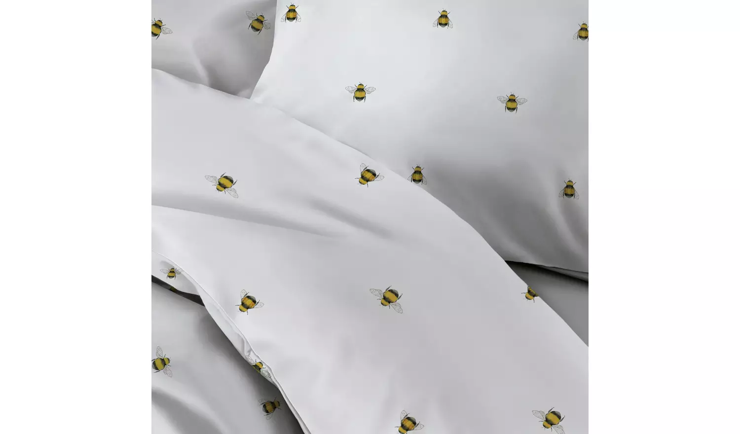 Habitat Hideaway Bee Print White Bedding Set - Single