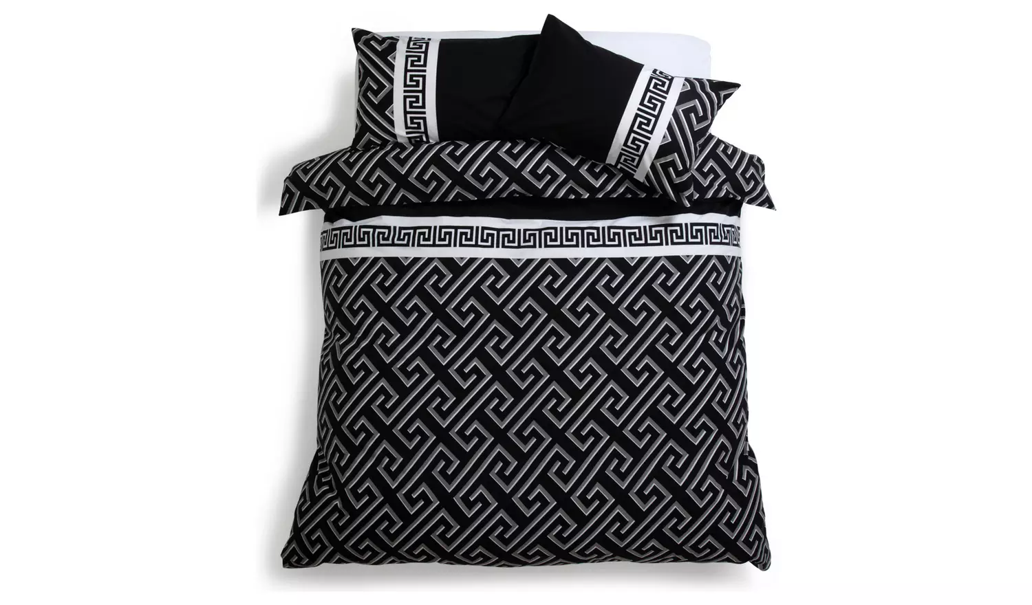 Argos Home Greek Geo Black & Grey Bedding Set - Single