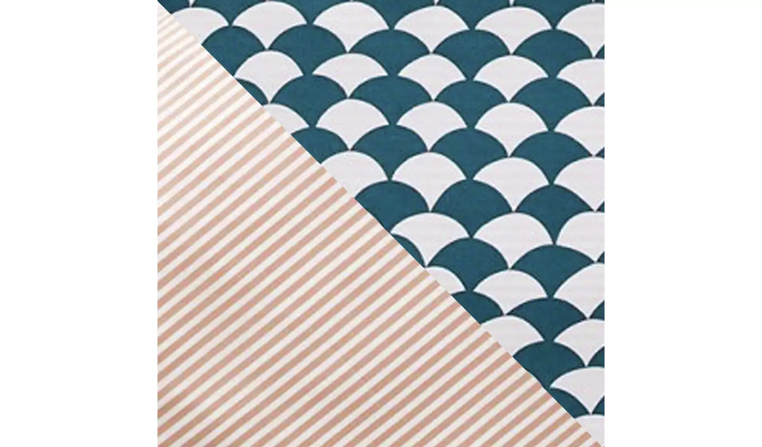 Habitat Cotton Scallop Teal Reversible Bedding Set - Double