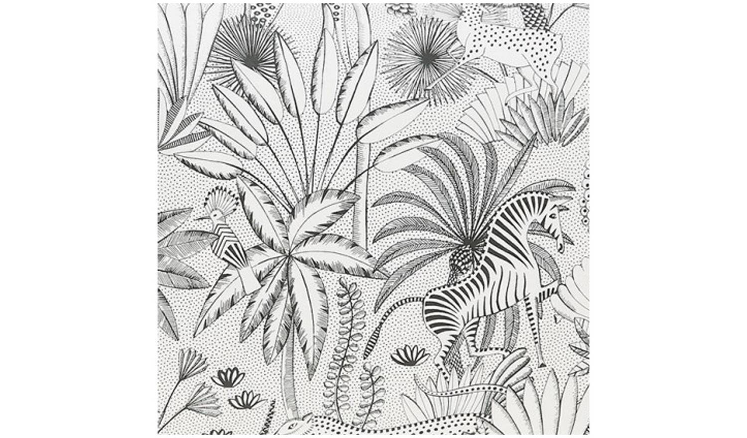 Habitat Cotton Jungle Black & White Bedding Set - Superking