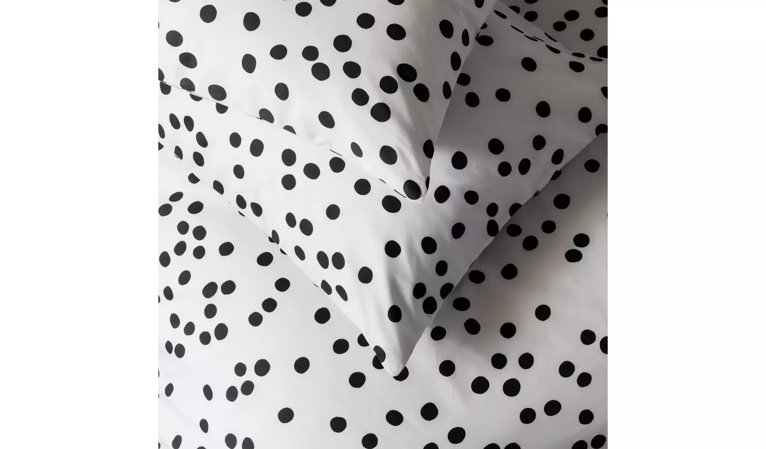 Habitat Cotton Dot Penny White & Black Bedding Set - Single
