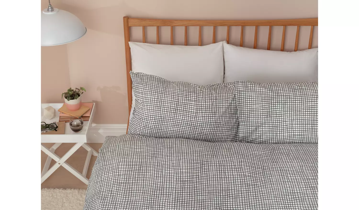 Habitat Cotton Willow Black & White Bedding Set - Superking