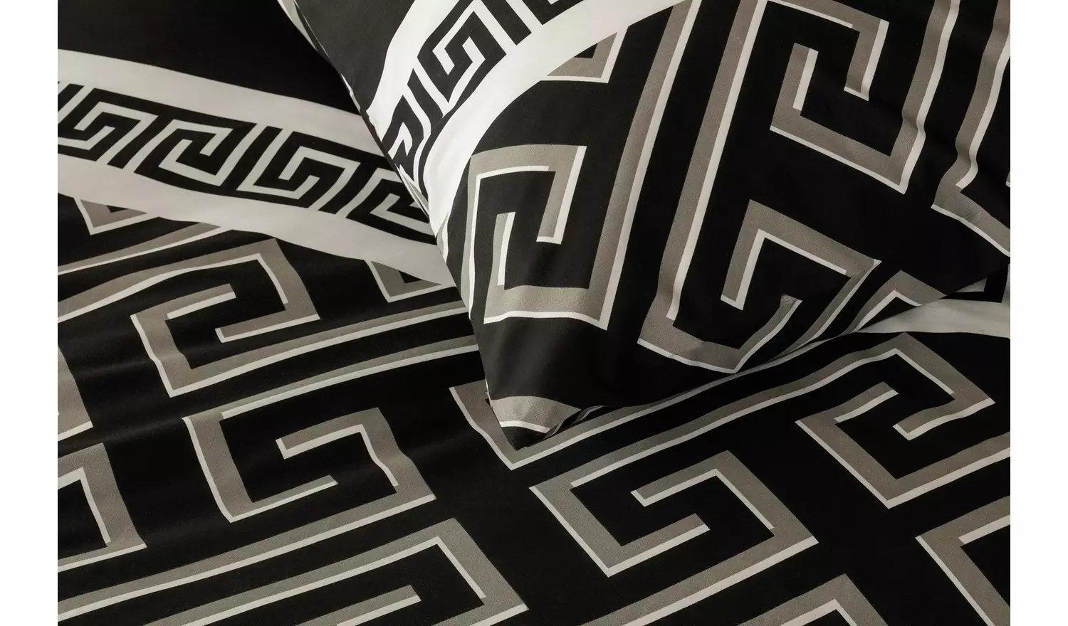 Argos Home Greek Geo Black & Grey Bedding Set - Kingsize