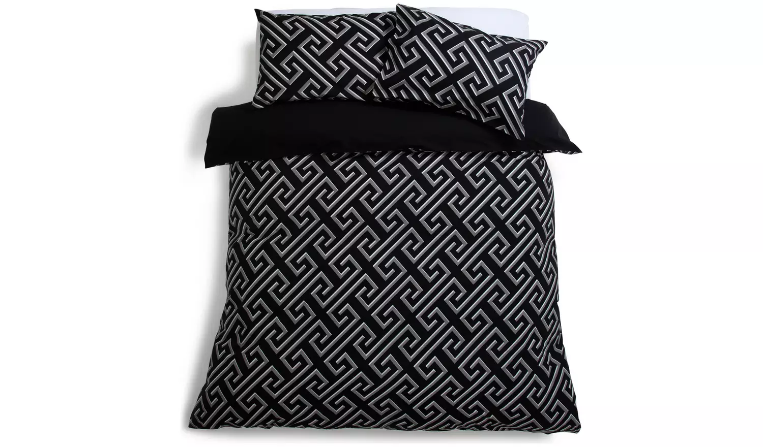 Argos Home Greek Geo Black & Grey Bedding Set - Kingsize