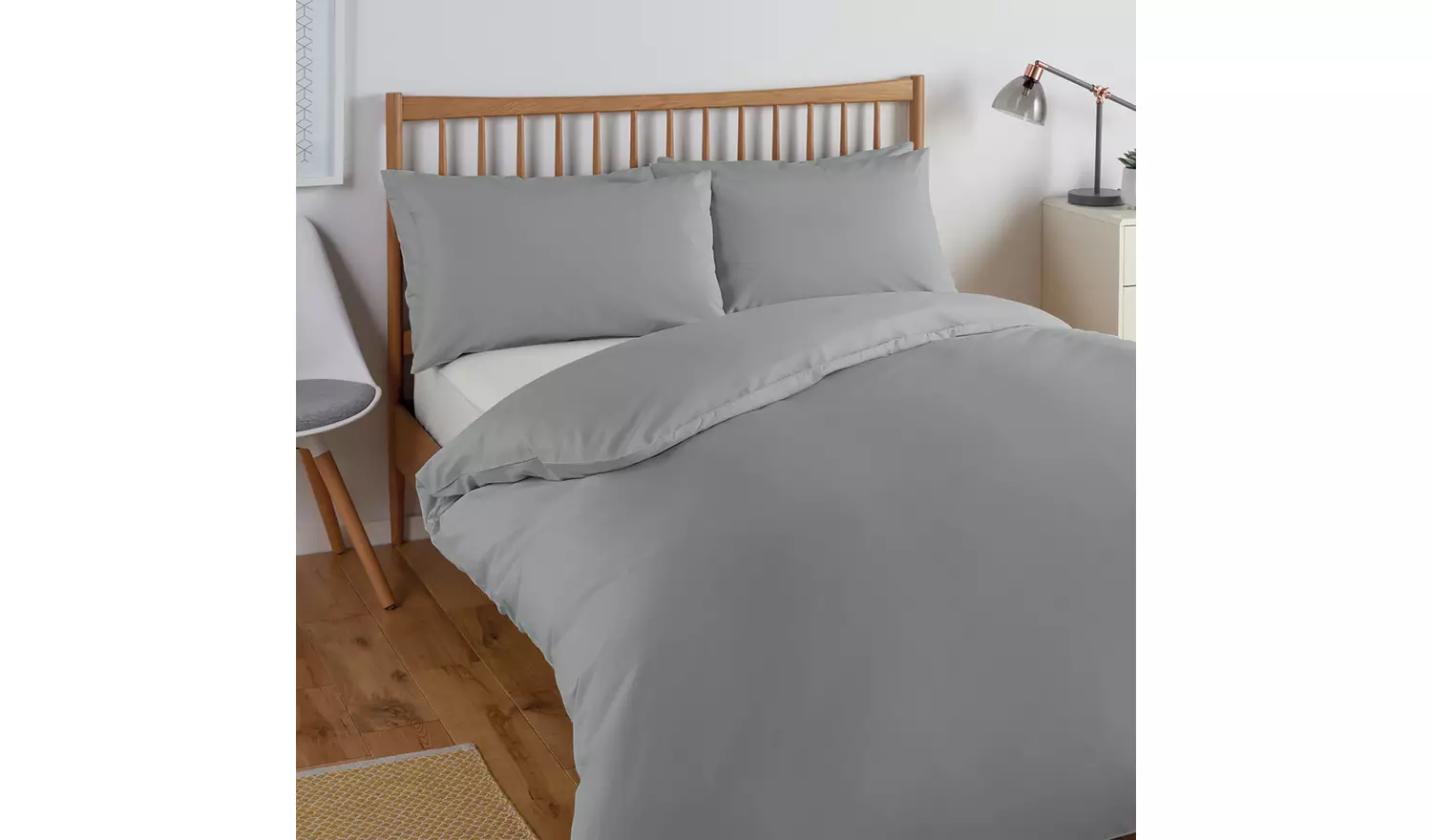 Habitat Cool Lyocell Cotton Dove Grey Bedding Set - Single