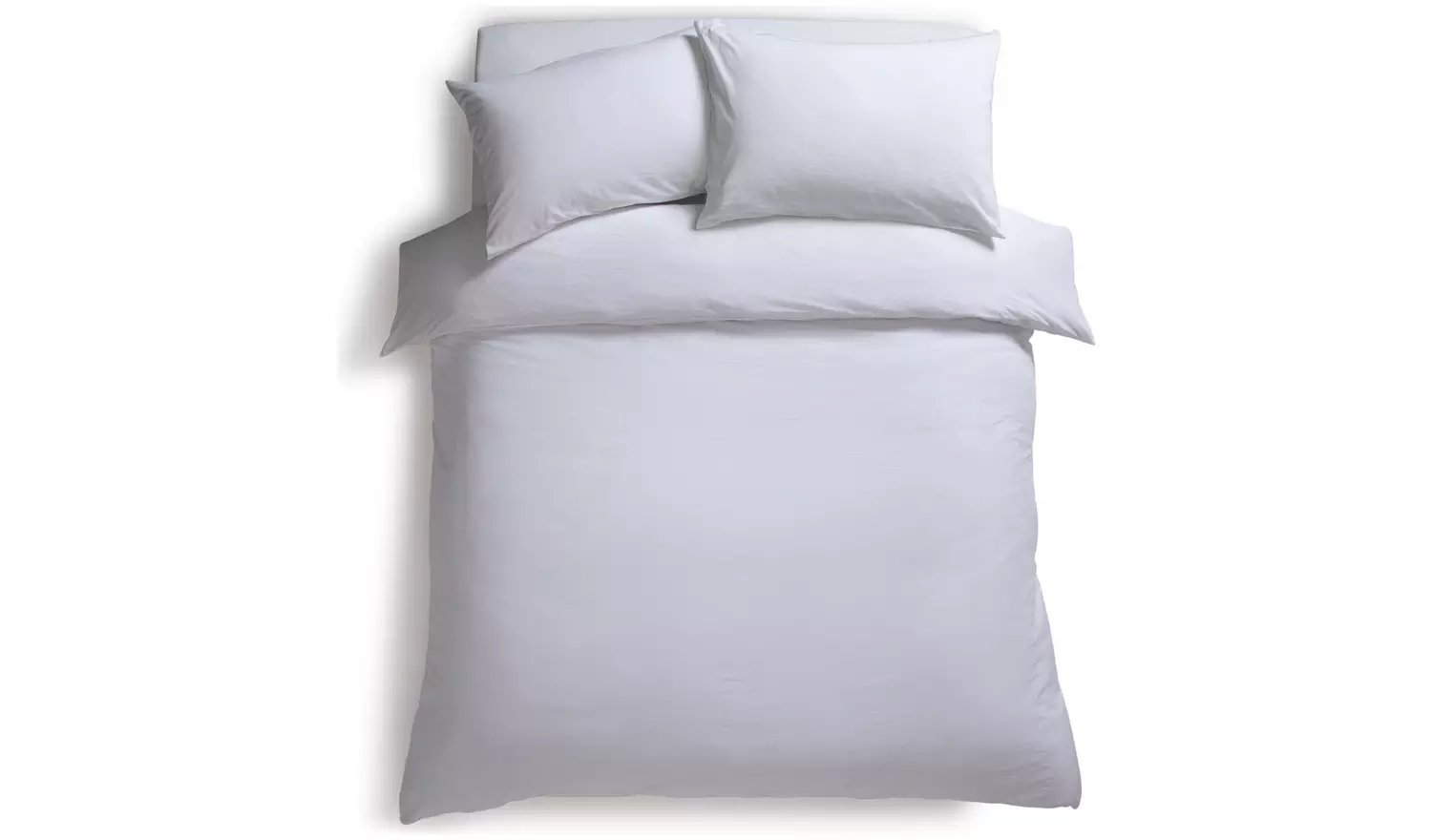 Habitat Stonewashed Cotton Plain White Bedding Set - Double