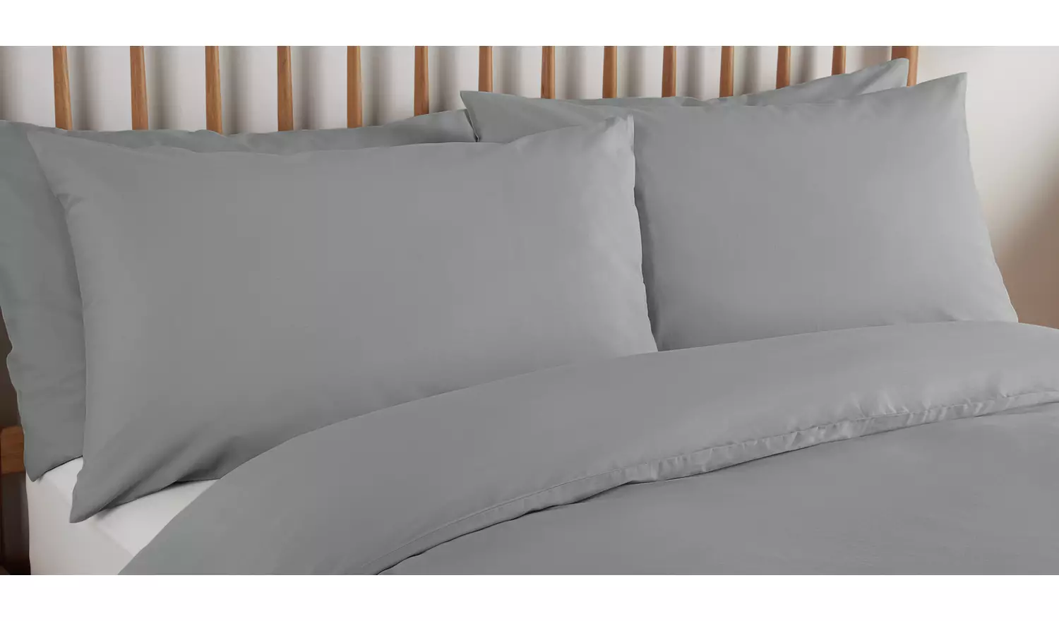 Habitat Cool Lyocell Cotton Plain Grey Bedding Set- Kingsize