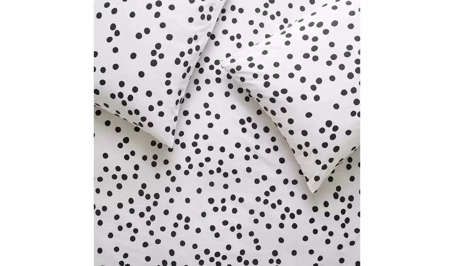 Habitat Cotton Dot Penny White & Black Bedding Set-Superking