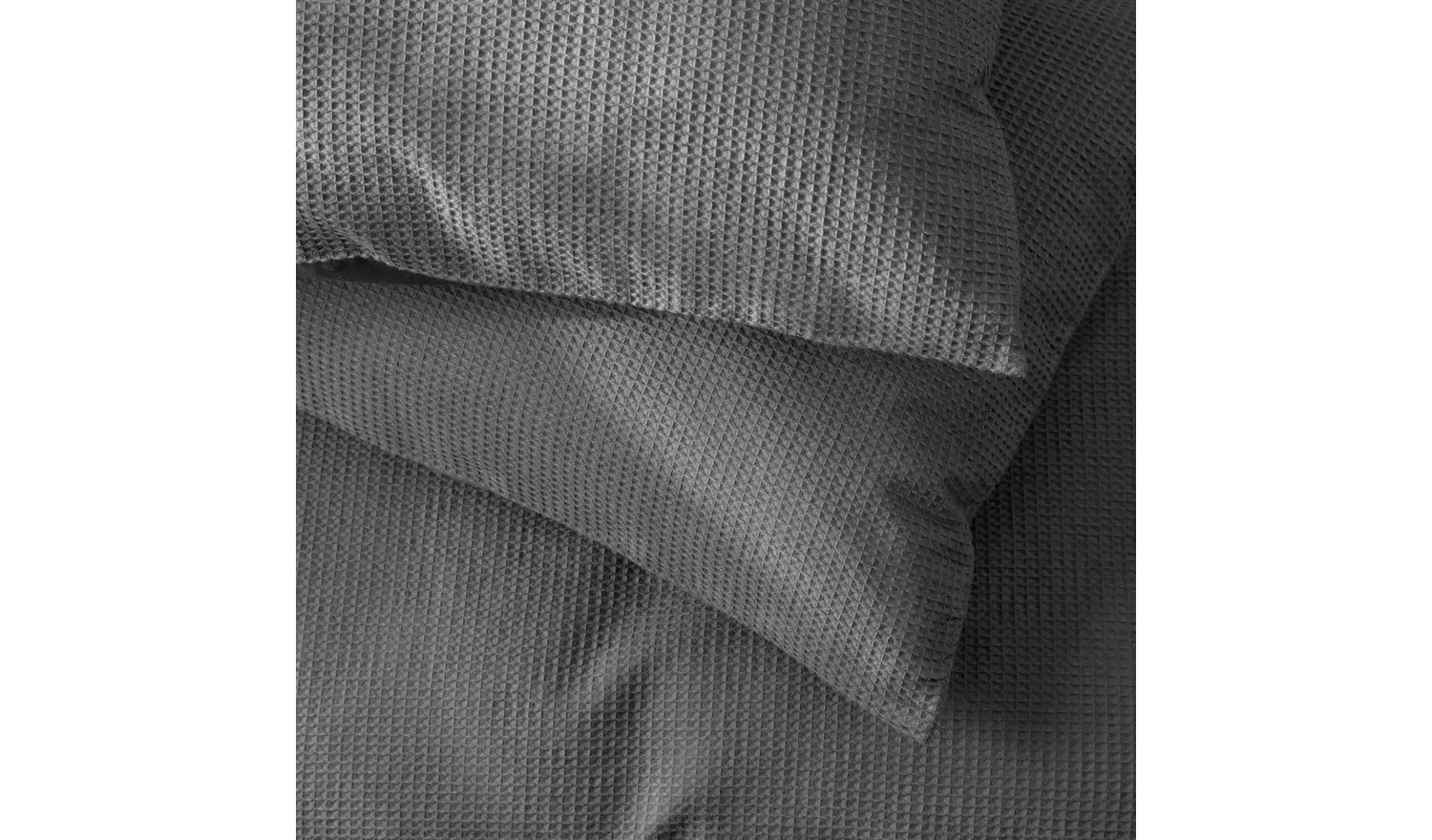 Habitat Cotton Waffle Plain Charcoal Bedding Set - Kingsize