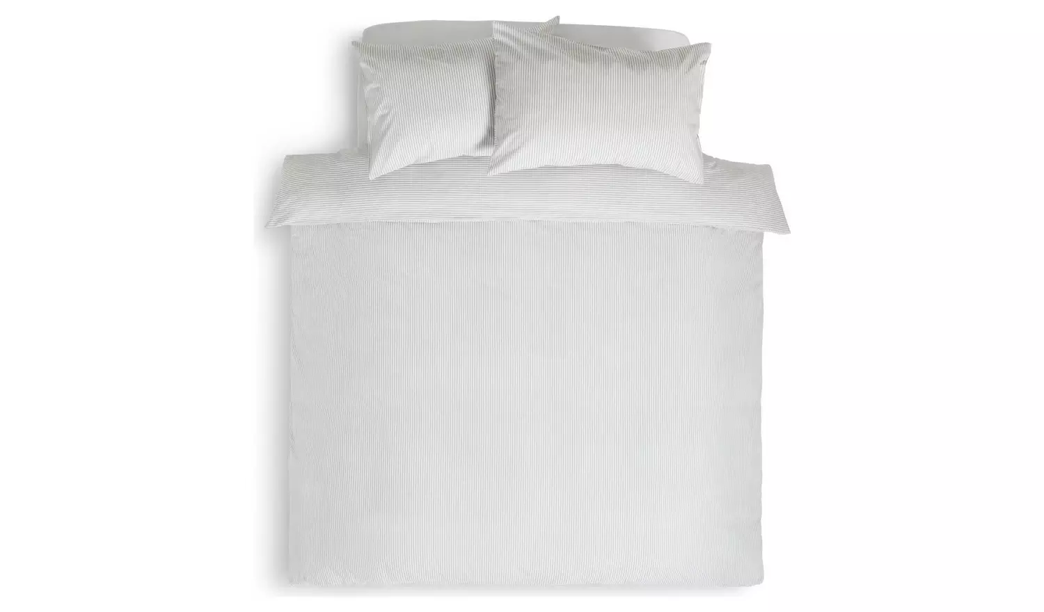 Habitat Stripe White & Grey Bedding Set - Double