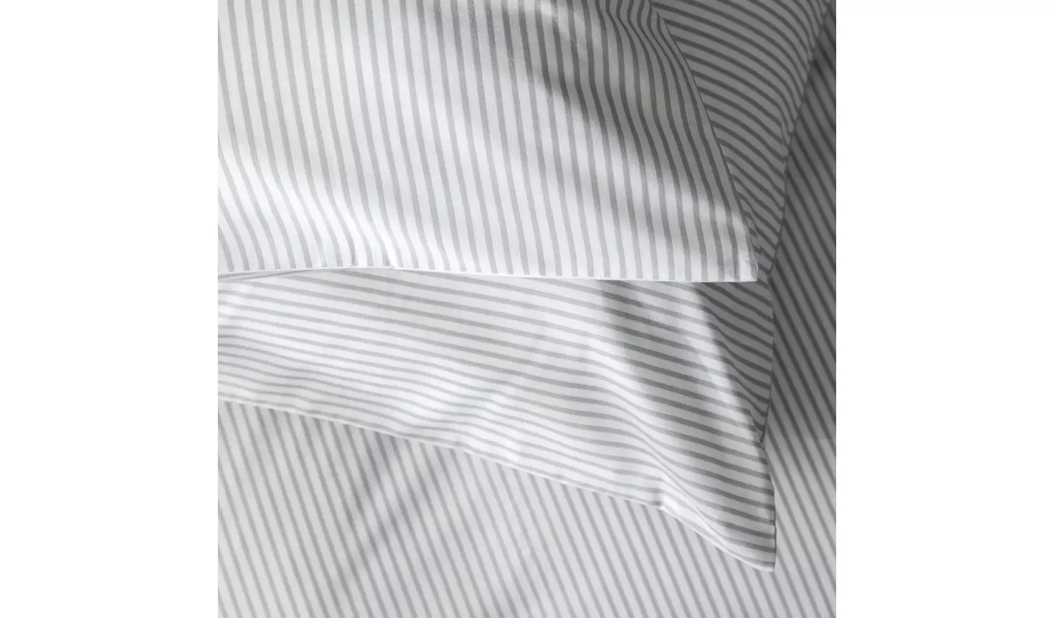 Habitat Stripe White & Grey Bedding Set - Double