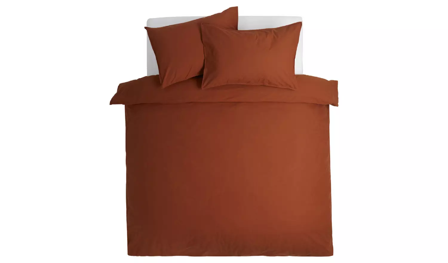 Habitat Cotton Linen Plain Rust Bedding Set - Double