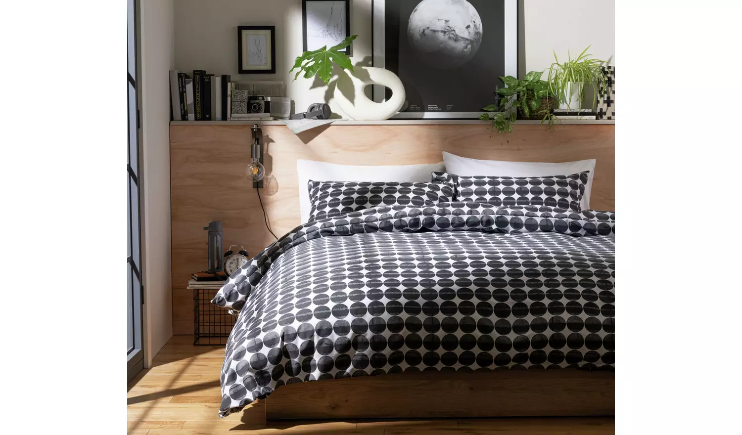 Habitat Industrial Spot Black & White Bedding Set - Double