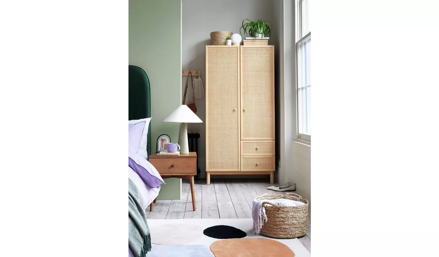 Habitat Reset Cotton Textured Print Lilac Bedding Set-Double