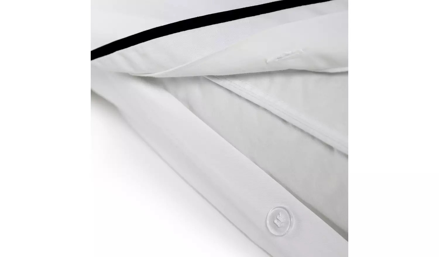 Habitat Cotton 200TC Oxford Edge White Bedding Set - Single