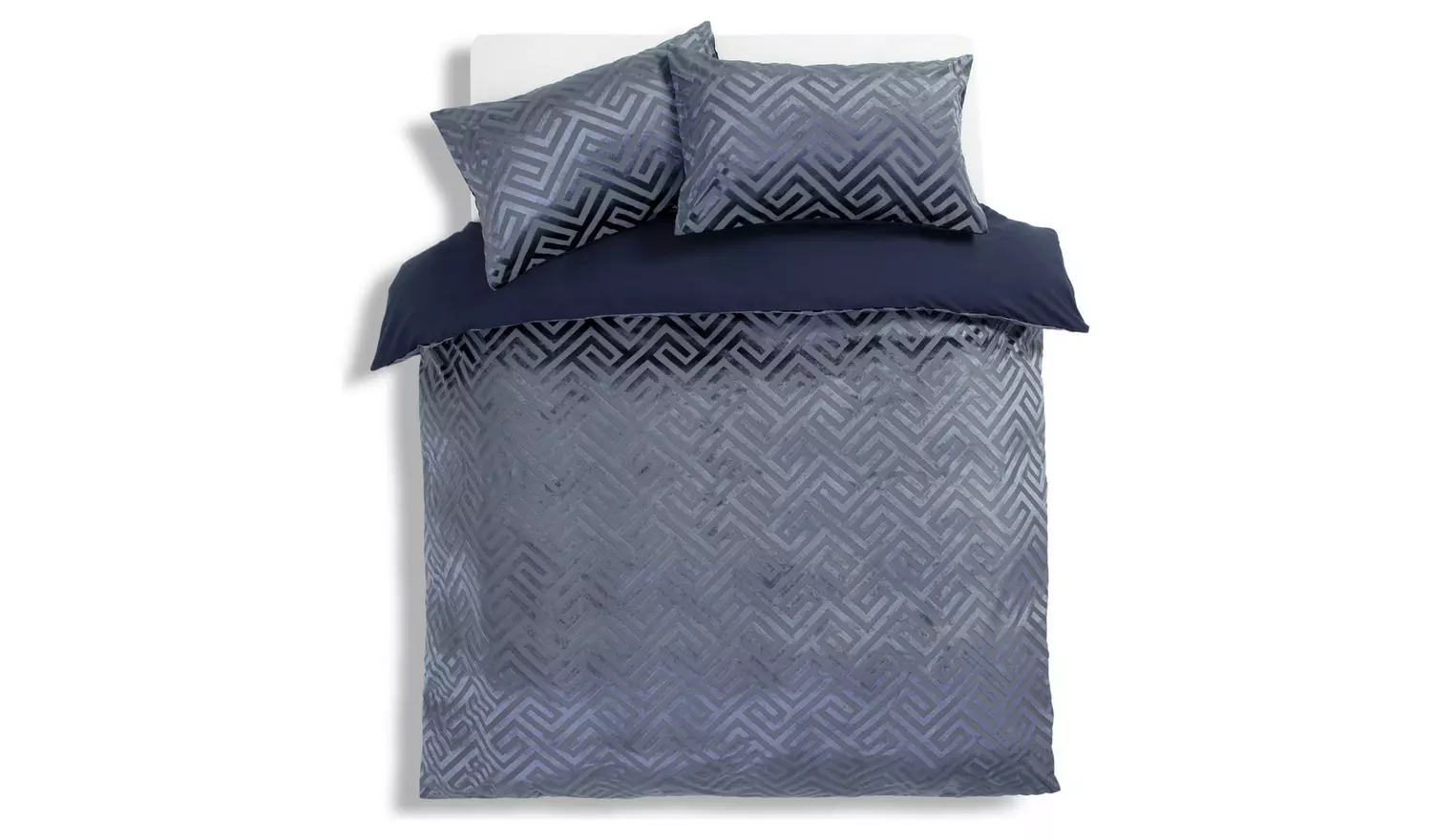 Habitat Velvet Geo Navy Bedding Set - Kingsize
