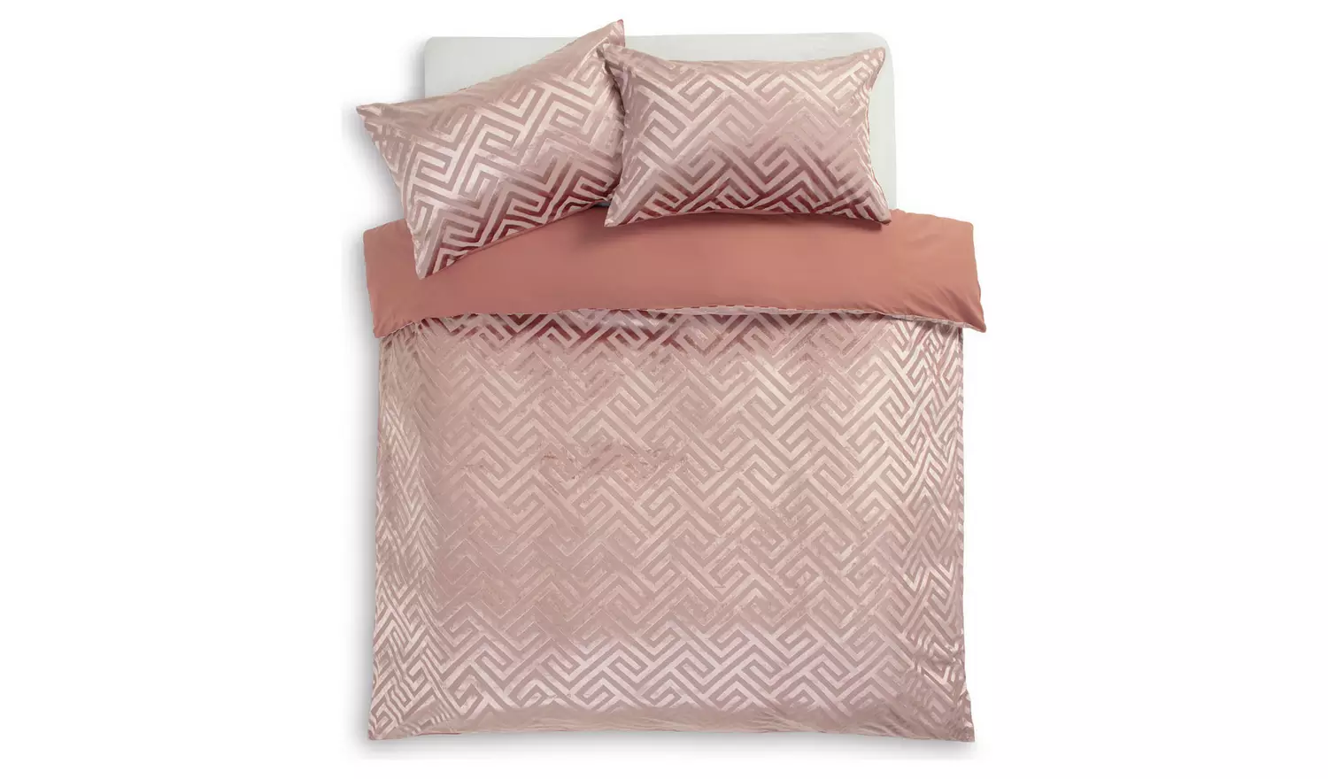 Habitat Geo Velvet Blush Pink Bedding Set - Single
