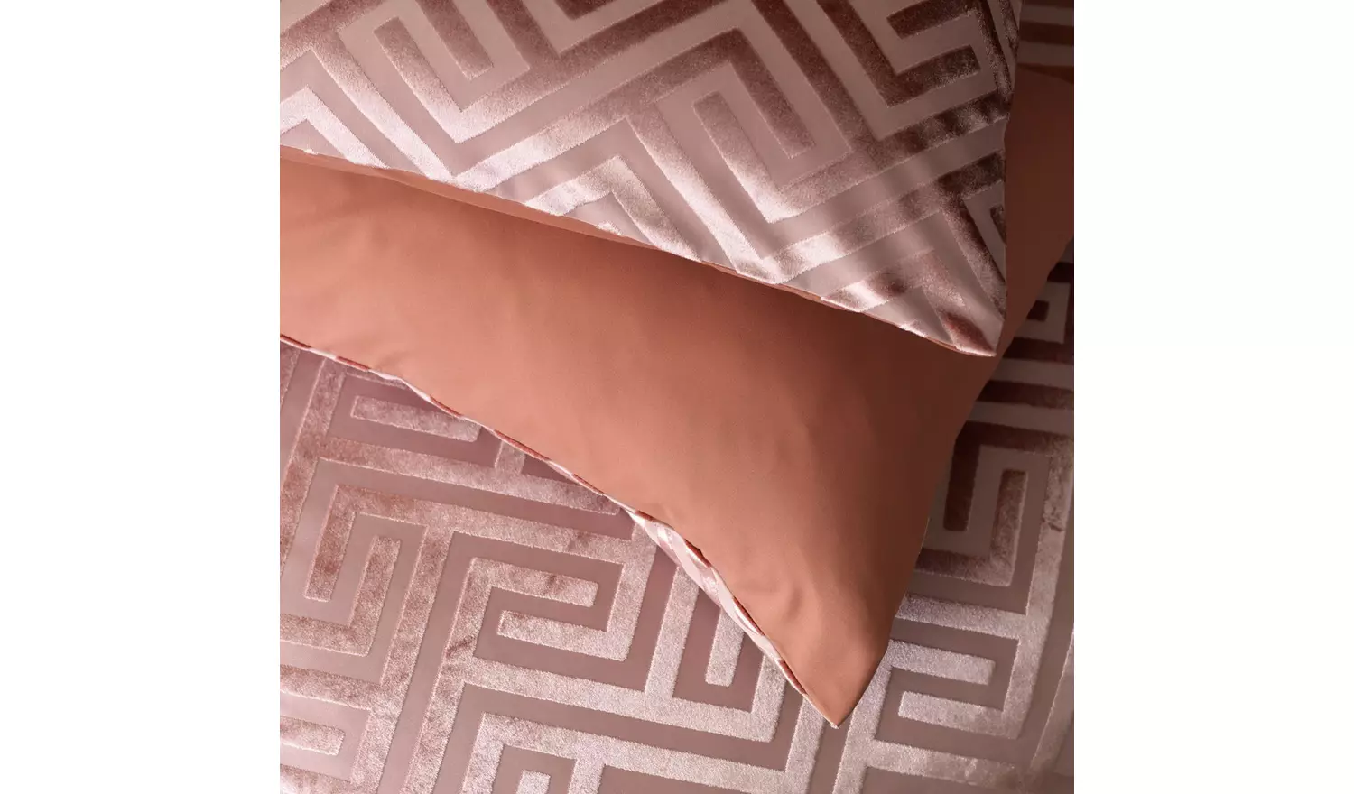 Habitat Geo Velvet Blush Pink Bedding Set - Single